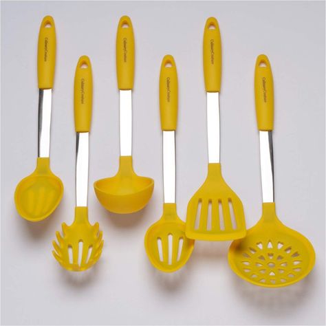 Yellow Kitchen Utensils, Yellow Kitchen Accessories, Modern Coffee Shop, Kitchen Utensils Set, Silicone Cooking Utensils, Professional Cooking, Lemon Kitchen, Camping Kitchen, Silicone Kitchen Utensils