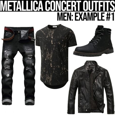 Need an outfit for a Metallica concert? We gathered over 100 cute, edgy, and cool outfits, so you can easily create an amazing look for the upcoming concert! Concert Outfit Men, Metallica Concert, Concert Outfit, Metallica, The 100, Cool Outfits, Festival, Mens Outfits, Concert