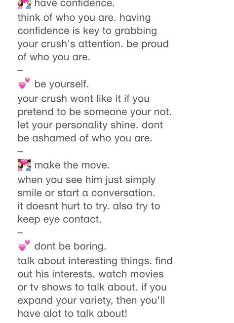 How to talk to your crush part 1 Small Talk With Your Crush, Things To Talk With Your Crush, Talking To Your Crush Tips, How Talk To Your Crush, How To Talk To Him In Person, Talk To Crush Tips, How To Speak To Your Crush, How To Admit To Your Crush You Like Them, How To Be Noticed By Your Crush