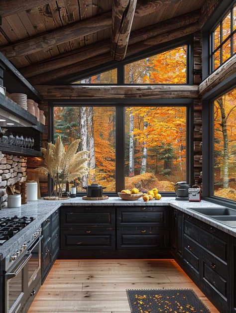 Earthy Home Outside, Yellowstone Inspired Home, Homes In Oregon, Log Cabin Kitchen Remodel, Pnw Cabin Interior, Simple Living Home, Cottage In Woods Aesthetic, Interior Design Mountain Home, Pnw Home Aesthetic