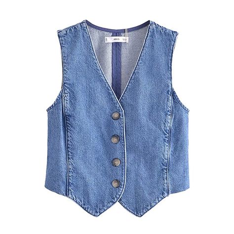 Womens Denim Vest, Denim Waistcoat, Vest Set, Korean Fashion Women, Winter Tops, Vest Fashion, Solid Clothes, Sleeveless Vest, Outerwear Coats