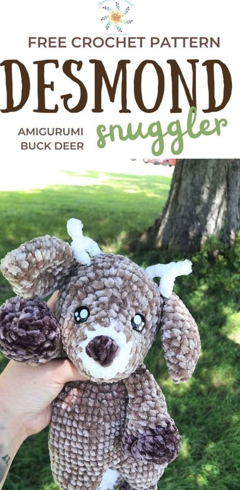 Amigurumi Buck Deer Snuggler Crochet Pattern (FREE) Free Crochet Deer Pattern, Snuggler Free Pattern, Free Snuggler Crochet Pattern, Crochet Snuggie Pattern Free, Snuggler Crochet Pattern Free, Crochet Deer Pattern Free, Deer Stuffed Animal Pattern, Deer Amigurumi Free Pattern, Snuggler Crochet Pattern