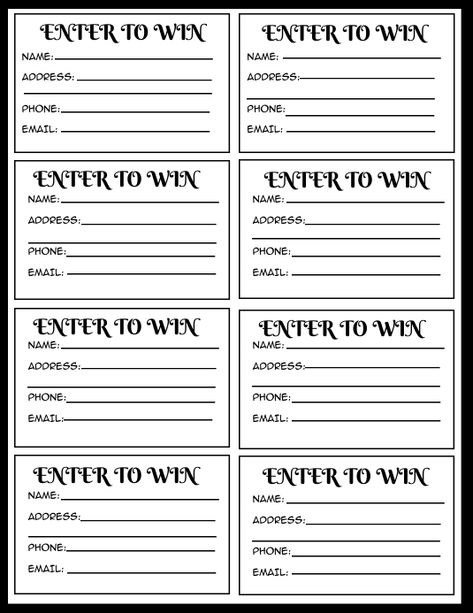 Enter To Win Printable Template, Printable Raffle Tickets Templates Free, Raffle Ticket Template Printable, Purse Bingo, Raffle Ticket Template Free, Tickets Printable, Flyers Ideas, Ticket Template Free, Rustic Chic Living Room