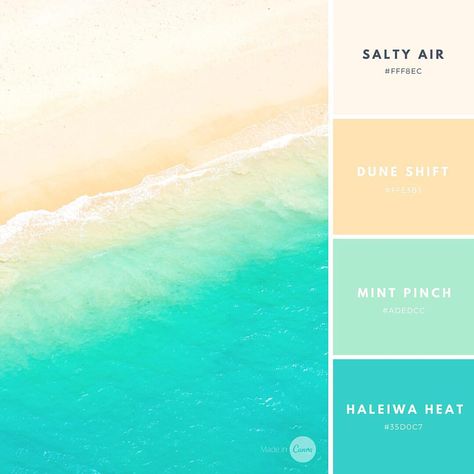 Sun Smoothie by @canva Aesthetic Colour Palette, Beachy Color Palette, Aesthetic Colour, Beach Color Palettes, Tropical Aesthetic, Beachy Colors, Hex Color Palette, Color Schemes Colour Palettes, Coastal Colors