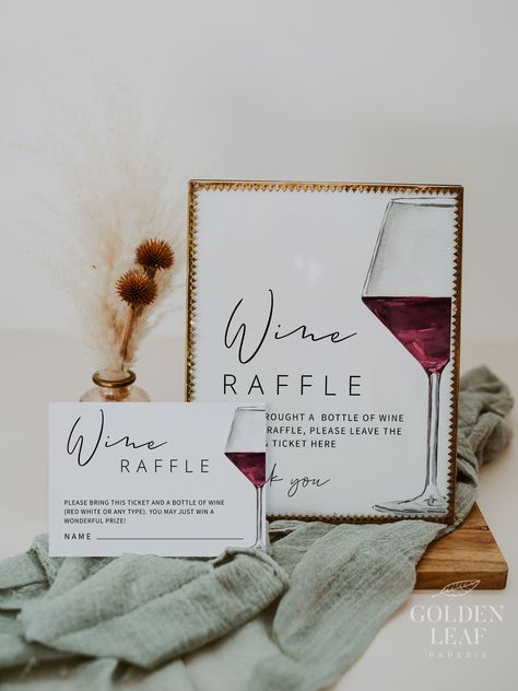 Modern Bridal Shower Themes, Bridal Shower Raffle Ideas, Winery Bridal Shower Ideas, Wine Raffle, Always A Bridesmaid, Modern Bridal Shower, Bridal Shower Game, Bottle Of Wine, Modern Bridal