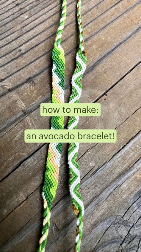 avocado bracelet tutorial! | Diy friendship bracelets tutorial, Bracelets, Friendship bracelets Avocado Bracelet Tutorial, Diy Threaded Bracelets, Bracelet Thread Diy, Cool Friendship Bracelets Tutorials, How To Make Braclets With Thread Step By Step Easy, Cool Bracelet Patterns Easy, Embroidery Thread Bracelet Ideas, How To Make Thread Bracelets Tutorials, Friendship Bracelet Necklace