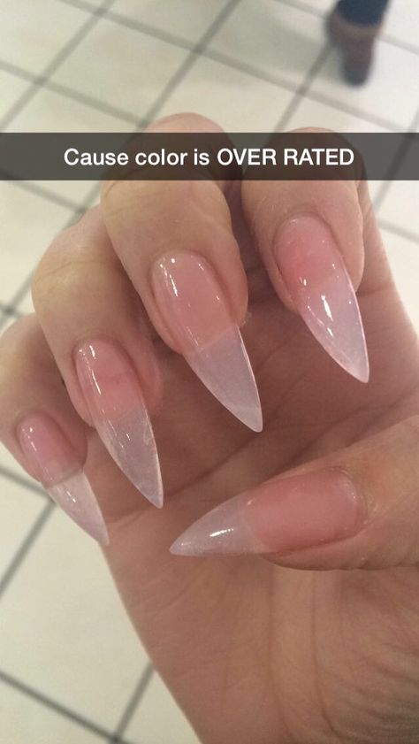 I love my nails like this stiletto nails nude Stilleto Almond Nails Long, Clear Acrylic Nails Almond Long, Rounded Stilleto Nails Long, Super Long Almond Nails, White Nails Acrylic Stilettos, Korean Stilleto Nails, Slitetto Nails, Simple Stilleto Acrylic Nails, Long Classy Nails Simple