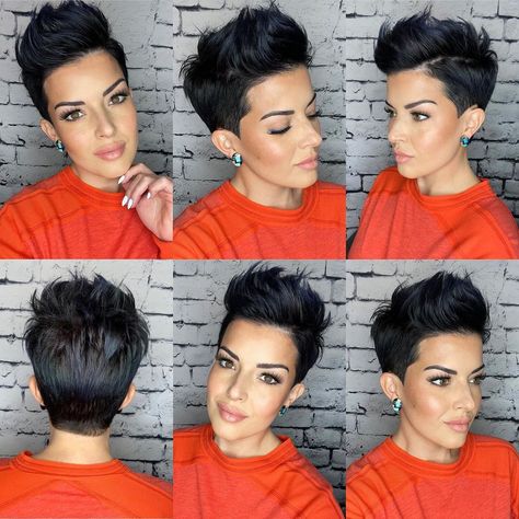 Melanie Astill on Instagram: “Still determined to grow my top out and I’m actually liking it more and more the longer it gets! Whats your favorite hair growth…” Melanie Astill Hair, Black Short Hair, Shaved Pixie, Shaved Hair Cuts, Short Hair Undercut, Hair Tips Video, Short Hair Pixie Cuts, Short Hair Updo, Edgy Short Hair