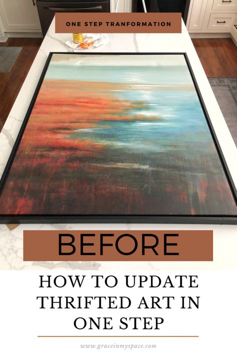 Thrifted art is so easy to come by, but often it needs some TLC! Learn how to update thrift store art with 1 simple step for a vintage look. #fromhousetohaven #thriftedart #thriftstoreart #artDIY #DIYartwork #vintageart #canvasartideas Christmas Tree Drawings, Thrifted Art, Tree Drawings, Thrift Store Art, Toddler Drawing, I Spy Diy, Christmas Artwork, Kids Art Supplies, Christmas Tree Art