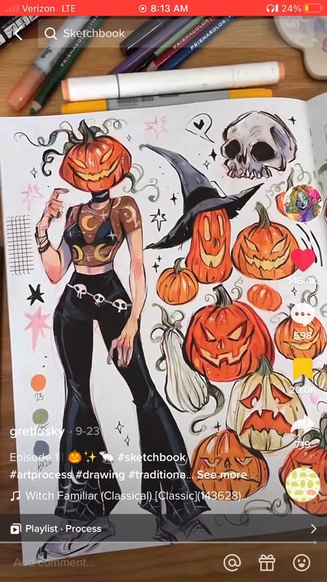 Character Art Ideas, Procreate Dog, Halloween Procreate, Tarot Card Designs, Pumpkin Spread, Creative Chair, Spooky Cake, Markers Drawing Ideas, Virgo Art