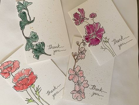 Handmade Thank You cards are the perfect and personalised way to show your appreciation. You can DM me to order some. #thankyou #cards #cardsofinstagram #watercolors #watercolours #floraldesign #floralart #watercolorflowers #watercolorflorals #artistsoninstagram #art #mijellomissiongold @nevskayapalitra_world @mijello_mission @silverbrushltd @roopali.chawla Watercolour Thank You Cards, Thank You Card Watercolor, Ib Art, Handmade Thank You Cards, Art Time, Handmade Cards, Dm Me, Watercolor Flowers, Floral Watercolor