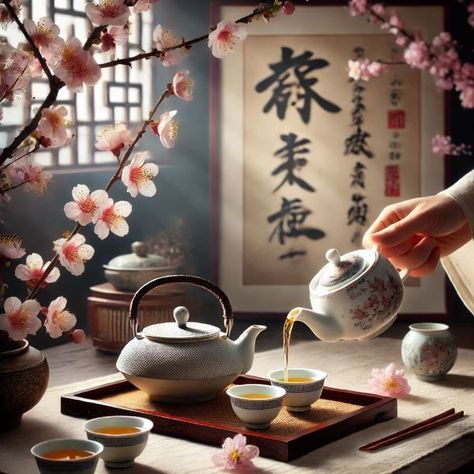 "Experience the serenity and elegance of a traditional Chinese tea ceremony 🍵✨. From the meticulous preparation to the delicate flavors, it's a beautiful ritual that brings peace and mindfulness. #ChineseTea #TeaCeremony #TeaCulture #TeaTime" Asian Tea Aesthetic, Chinese Tea Aesthetic, Chinese Tea Shop, Chinese Herbal Tea, English Tea Party, Asian Tea, Inktober 2024, Brew Tea, Chinese Aesthetic