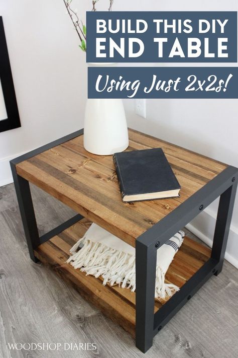 Mission Style End Tables, Diy End Table, 2x2 Wood, End Table Plans, Crate Side Table, Rustic End Tables, Diy Side Table, Diy End Tables, Easy Wood Projects