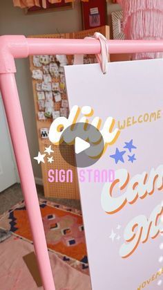 Party Signage Ideas, Diy Pvc Sign Stand, Diy Poster Stand Display, Diy Signage Ideas, Diy A Frame Sign, A Frame Signs, Pvc Pipes, Sign Stand, Sign Holder