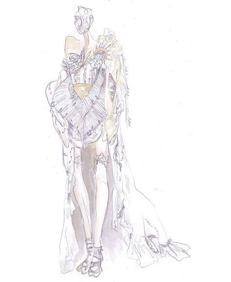 1st year student from Central Saint Martins  #bafcsm Central Saint Martins Portfolio, Central Saint Martins Fashion, Cherie Chung, Fashion Folio, Fashion Illustration Face, Deconstruction Fashion, Angel Fashion, Fashion Drawing Sketches, Fashion Design Sketch