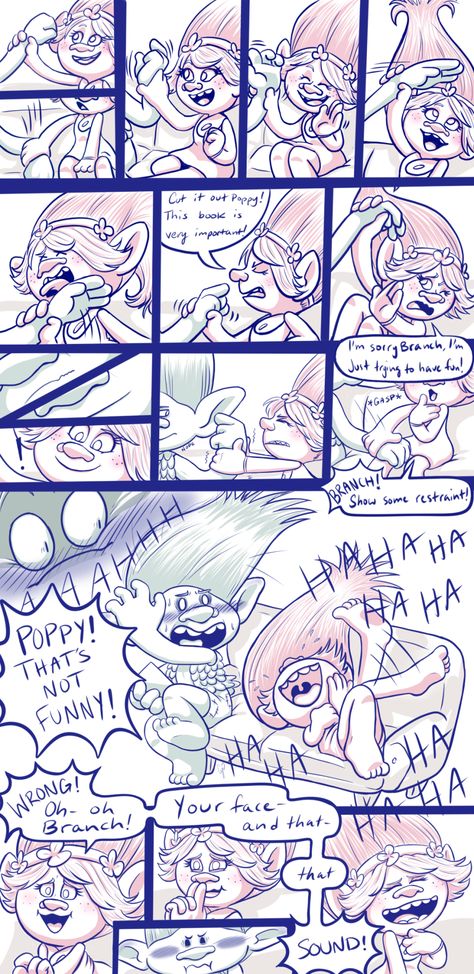 Brozone Comic, Creek Trolls Fanart, Floyd X Creek Trolls, Broppy Kiss, Branch X Creek, Trolls Comic, Broppy Comics, Trolls Broppy, Poppy X Branch Comic