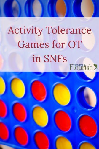 5 Activity Tolerance Games to Play During OT Sessions to Make it FUN! | SeniorsFlourish.com #OT #occupationaltherapy Occupational Therapy Standing Tolerance Activities, Shoulder Activities Occupational Therapy, Skilled Nursing Facility Occupational Therapy, Endurance Activities For Adults Occupational Therapy, Skilled Nursing Occupational Therapy, Visual Scanning Activities For Adults, Iadl Activities, Hemiplegia Activities, Snf Occupational Therapy Activities