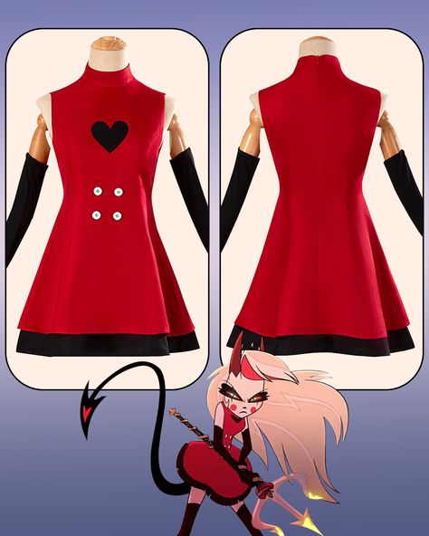 Search ID "MW12018" on magicwardrobes.com 
🔥Include: Dress*1, Sleeves*2, Stockings*2🔥 
Sources: Hazbin Hotel-2
Character: Charlie Morningstar
Characters Gender: Female
Materials: Polyester, Lining, Milk Silk, Etc. Hazbin Hotel Costume, Female Cosplay Ideas, Hazbin Hotel Cosplay, Closet Cosplay, Hell's Paradise, Battle Dress, Costumes For Halloween, Cosplay Inspo, Hazbin Hotel Charlie