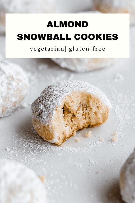 Almond Snowball Cookies, Almond Cream Cheese Snowball Cookies, Almond Egg White Cookies, Almond Flour Snowball Cookies, Snowball Cookies With Almond Flour, Almond Flour Cookie Dough Balls, Grain Free Cookies, Snowball Cookie Recipe, Snowball Cookies