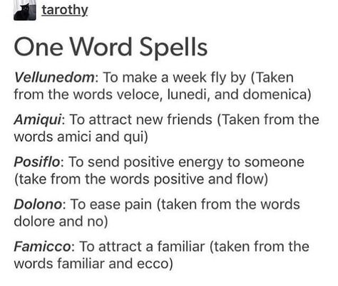 one word spells One Word Spells, Word Spells, Witchcraft Spells For Beginners, Spells For Beginners, Grimoire Book, Wiccan Witch, Magick Spells, Eclectic Witch, Wiccan Spell Book