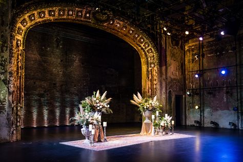 Theater Wedding Reception, Movie Theatre Wedding Ceremony, Wedding In A Theatre, Theater Wedding, Theater Wedding Ceremony, Concert Venue Wedding, Theatre Wedding Ceremony, Movie Theater Wedding, Broadway Wedding