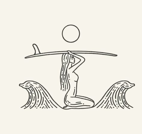 Surf Tattoo Ideas, Surf Merch, Surfboard Tattoo, Surfboard Illustration, Surfboard Drawing, Bed Tattoo, Cowboy Draw, Surf Tattoo, Cowboy Aesthetic