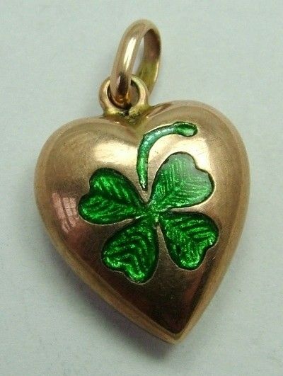 Superstitions Art, Clover Locket, Lottery Jackpot, Irish Heart, Irish Clover, Clover Charm, I Love Heart, Puffed Heart, Lucky Charms