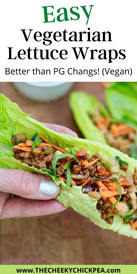 lettuce wrap being held in hand Vegetarian Lettuce Wrap Recipes, Tofu Lettuce Wraps Vegetarian, Veggie Lettuce Wraps Recipes Healthy, Vegan Thai Lettuce Wraps, Vegetarian Lettuce Wraps Pf Changs, Vegan Chicken Lettuce Wraps, Pf Chang Vegetarian Lettuce Wrap, Pf Changs Tofu Lettuce Wraps, Vegan Tofu Lettuce Wraps