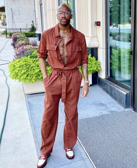 Jumpsuits Men, Mens Jumpsuit, Bi Fashion, Metro Man, Work Jumpsuit, Skating Outfit, Man Wear, Ice Skating Outfit, Nigerian Men Fashion