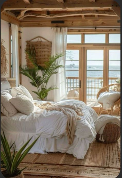 Boho Beach Bedroom Aesthetic, Phoenix Apartment, Hawaii Apartment, Beachy Apartment, House Moodboard, Beachy Room Decor, Bed In A Box, Beachy Bedroom, Queen Memory Foam Mattress