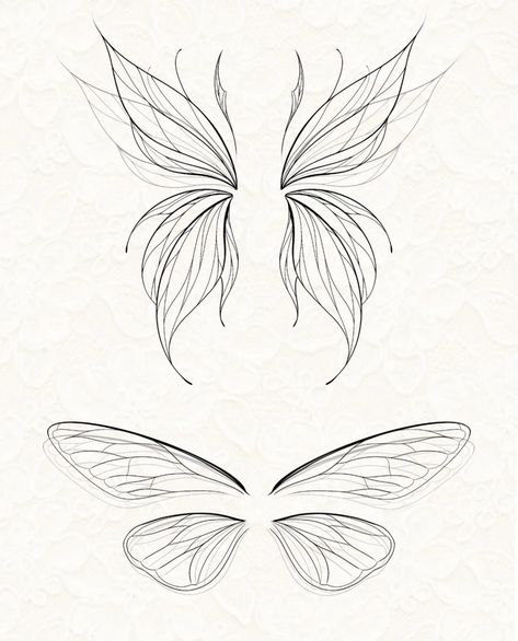 Fairy Wings Drawing Tattoo, Fairy Wings Tattoo Stencil, Shoulder Blade Wing Tattoo, Small Fairy Wings Tattoo, Fairy Wing Outline, Fairy Wings Tattoo Designs, Simple Fairy Wings, Moth Tattoo On Back, Fairy Wing Tattoo Designs