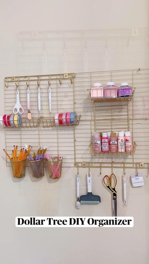 Dollar Tree DIY Organizer, Craft Room Organization, Dollar Tree DIY in 2022 | Craft room storage, Dollar tree crafts, Diy organization Dollar Tree Diy Organization, Diy Organizer, Dollar Store Diy Organization, Dollar Store Diy Projects, Cabinet Shelf, Cooling Racks, Craft Room Design, Diy Dollar Tree Decor, Craft Room Decor