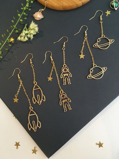 Planet Solar System, Star Space, Planet Earrings, Star Galaxy, Nautical Earrings, Earrings Star, Earrings Pendant, Statement Drop Earrings, Friendship Gifts