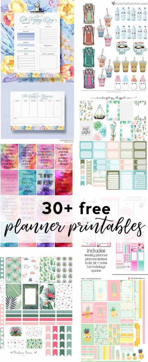 Happy Planner Free Printable, Planer Organisation, Happy Planner Printables, Happy Planner Cover, Weekly Planner Free, To Do Planner, Printables Free, Organization Printables, Planner Printables Free