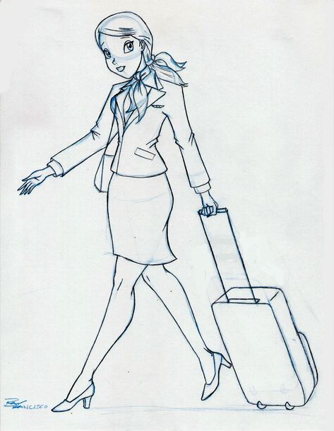 Flight Attendant Drawing Sketch, Flight Attendant Aesthetic Drawing, Flight Attendant Drawing, Cebu Pacific Flight Attendant, Flight Attendant Resume, Delta Flight Attendant, Drawing Of Woman, Cebu Pacific, Airplane Drawing