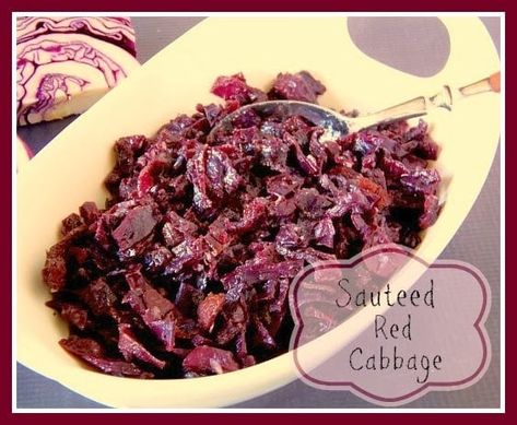 Sautéed Red Cabbage with Bacon Recipe - Kudos Kitchen by Renee: Sautéed Red Cabbage With Bacon And Brown Sugar is one of my family's favorite German side dishes. It will soon become your favorite too! Red Cabbage With Bacon, Sauteed Red Cabbage, Cooked Red Cabbage, German Red Cabbage, Red Cabbage Recipe, Cabbage With Bacon, Red Cabbage Recipes, Braised Red Cabbage, Brown Sugar Bacon