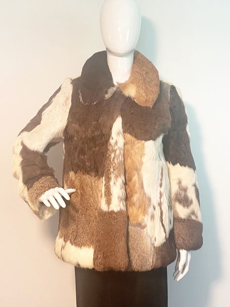 Patchwork Fur Coat, Rabbit Vintage, Patchwork Coat, Rabbit Fur Coat, Vintage Rabbit, Palm Beach Gardens, Beach Gardens, Real Fur, Rabbit Fur