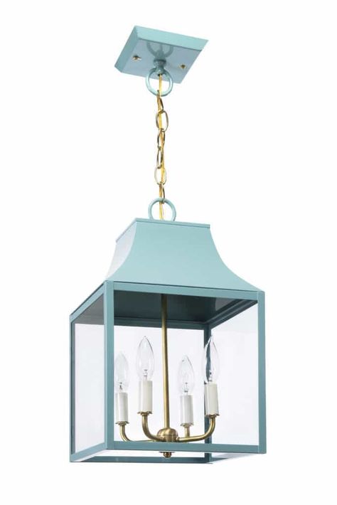 Interior Lanterns | Copper Lighting - Lantern & Scroll Blue Lantern Pendant Lights, Pagoda Decor, Electric Lantern, Riverfront Home, Pendant Lantern, Beach House Lighting, Lantern Hanging, Copper Lantern, Blue Lantern