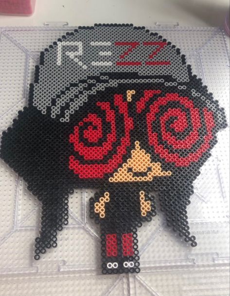 Perler Designs Rave, Svddendeath Perler, Edm Perler Bead Patterns, Rezz Perler, Dj Perler, Rave Perler Ideas, Edm Perler, Rave Perler Pattern, Rave Essentials