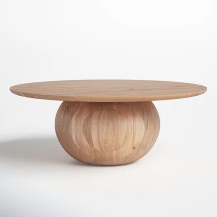 Joss & Main Iver Solid Wood Pedestal Coffee Table | Wayfair Pedestal Coffee Table, Drum Coffee Table, Round Wood Coffee Table, Into The Wood, Wood Pedestal, Solid Wood Coffee Table, Wood Coffee Table, Coffee Table Wayfair, Coffee Table With Storage