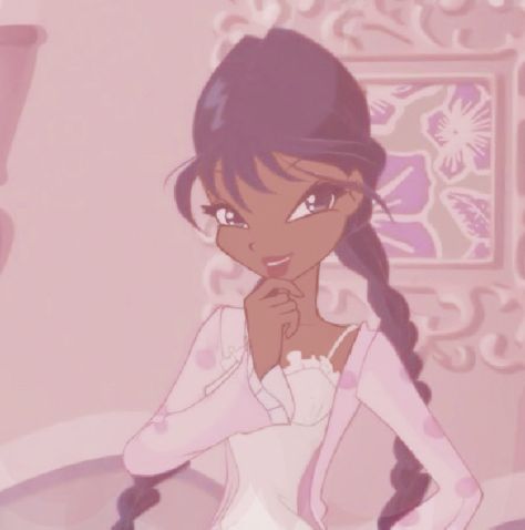 South Asian Cartoon Profile Pics, Coquette Pfp Black, Coquette Aesthetic Black Women, Brown Anime Girlies, Desi Pfps Aesthetic, Tan Girl Pfp, Desi Coquette Core, Pink On Black Women, Pretty Princess Bratz