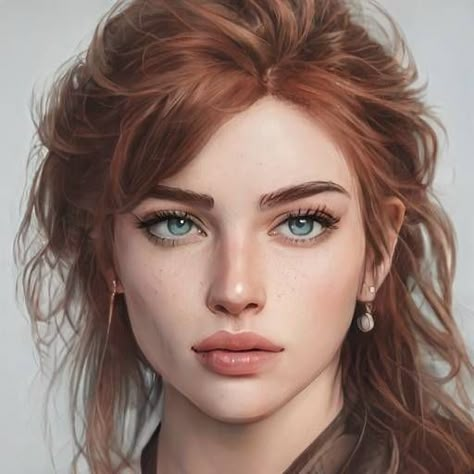 Red Head Artbreeder, Artbreeder Goddess, Redhead Artbreeder, Character Inspiration Art, Character Inspiration Girl, Digital Portrait Art, Face Photography, Model Face, Real Girls