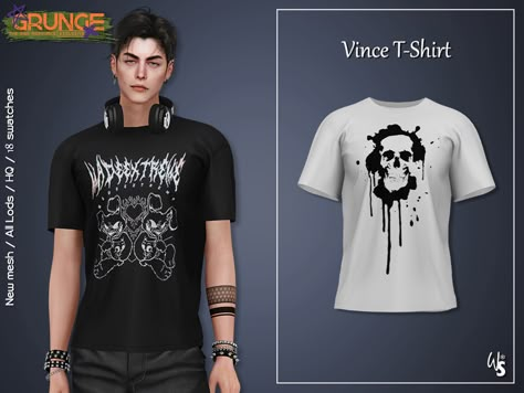 The Sims Resource - Vince T-Shirt Sims Resource Men Clothes, Sims 4 Emo Clothes Male, Sims 4 Cc Everyday Clothes Male, Sims 4cc Men, Sims 4 Cc Teen Clothes Male, Sims 4 Men Shirts, Sims 4 Graphic Tees Cc Male, Sims 4 Guys Clothes, Sims 4 Man Cc Clothes