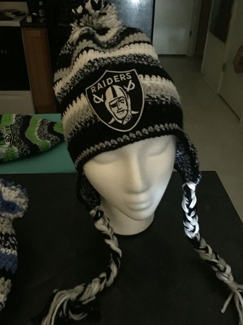 Crocheted L.A. Raiders hat Raiders Hat, Knitting Patterns Free Cardigans, Crochet Creations, Crochet Baby Patterns, Crochet Gifts, Baby Patterns, Crocheted Item, Knitting Patterns Free, Handmade Crochet