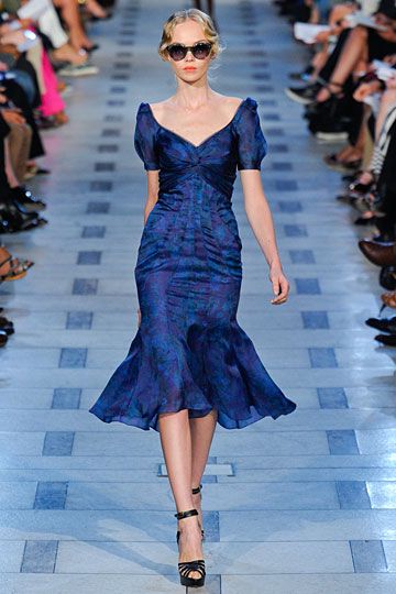 Zac Posen Spring 2012 RTW - there were just too many pretty dresses in this collection to count. Ascot Dresses, Zac Posen, Runway Show, Fancy Dresses, Fashion Week Spring, London Fashion Week, Guest Dresses, New York Fashion Week, Blue Dress