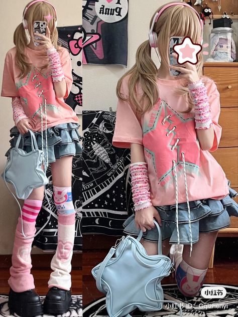 2000s Japanese Fashion Pink, Kawaii Gyaru Outfits, Style Astethics, Dress Aesthetic Party, Pink Y2k Fashion, Real Goth, Fashion Fall 2022, Kawaii Fits, Preppy Dress