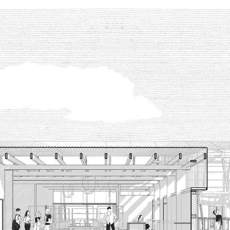 Sectional Perspective Architecture, Sectional Perspective, Perspective Architecture, November 8, Architecture Drawing, Architecture Design, Sectional, Arch, Cafe