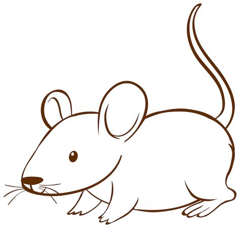 Rat Outline Drawing, Cartoon Rats Drawing, Rat Cartoon Drawing, Rat Draw, Rat Outline, Rat Doodle, Rat Clipart, Rat Cartoon, Doodle Simple