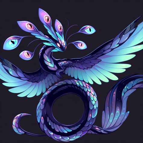 Faerie Dragon Art, Magical Sea Creatures, Fantasy Animals Concept Art, Fantasy Creature Design Concept Art, Amphitere Dragon, Mythical Creatures Art Cute, Water Creatures Mythical, Air Character Design, Cute Creatures Art