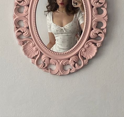 Coquette Mirror Selfie, Coquette Pics, Coquette Mirror, Foam Mirror, Pink Mirror, Inspo Pics, Mirror Photo, Mirror Pic, Friend Poses